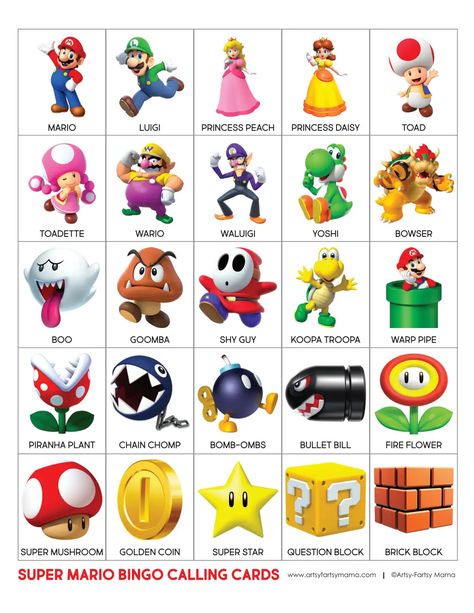 SuperMario-Bingo-Blank.pdf - Google Drive Mario Bingo Free Printable, Super Mario Free Printables, Mario Bingo, Super Mario Free, Super Mario Characters, Mario Crafts, Nintendo Party, Alphabet Train, Video Games Birthday Party