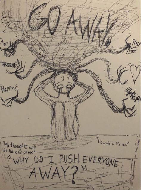 Toxic Parent Drawing, My Head Is A Mess Drawing, Being Numb Drawings, Sketches About Overthinking, Drawing Ideas For Overthinkers, Lost In My Mind Drawings, Drawings That Describe Feelings, Sleep Deprived Drawing, Emo Artist Aesthetic