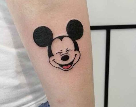 Mickey Tattoo, Mouse Tattoo, Mickey Mouse Tattoo, Small Cartoon, Hp Tattoo, Simple Tattoos For Women, Cartoon Tattoo, Mouse Tattoos, Inkbox Tattoo