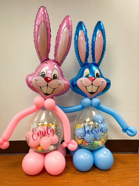 Partistry Events | Balloon Decorations in Baltimore, MD & Washington DC Easter Bunny Balloons, Easter Stuffed Balloons, Easter Balloon Bouquet, Easter Balloon Ideas, Balloon Stuffing Ideas, Balloon Easter Basket, Ballon Ideas, Easter Balloon Decor, Easter Hampers