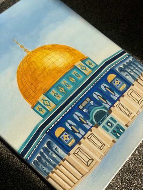 Al Aqsa Mosque Drawing, Mosque Painting, Mosque Drawing, Allah Mohammad, Mosque Art, Calligraphy Art Print, Art Calligraphy, Islamic Art Calligraphy, Baghdad