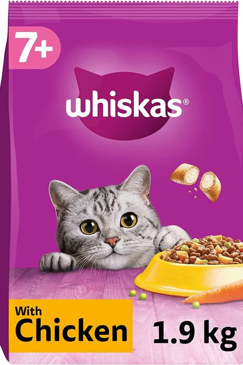 Senior cat food with Vitamin E and Taurine to help to support natural defences. Whiskas Cat Food, Luxury Cat Bed, Chicken Cat, Cat Food Brands, Cat Essentials, Luxury Cat, Dry Cat Food, Cat Feeding, Dog Feeding