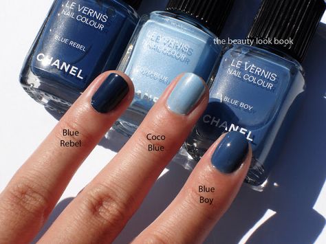 Chanel Blue Nail Polish, Denim Blue Nail Polish, Blue Jean Color Nails, Blue Jeans Nails, Blue Jean Nails, Jeans Nails, Blue Bedrooms, Chanel Jeans, Blue Nail Color