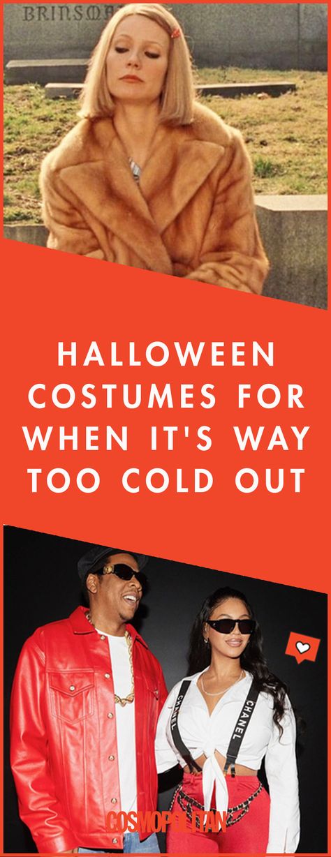 Try one of these warm Halloween costume ideas, from fur coats and jackets to layers and winter accessories, if you're expecting cold weather on October 31. Diy Halloween Costumes For Cold Weather, Winter Costumes Halloween, Turtleneck Costume Halloween, Fur Coat Halloween Costume Ideas, Cozy Halloween Costumes Women, Halloween Costumes With Fur Coats, Halloween Costumes Couples Cold Weather, Halloween Costumes For Winter, Fur Halloween Costumes