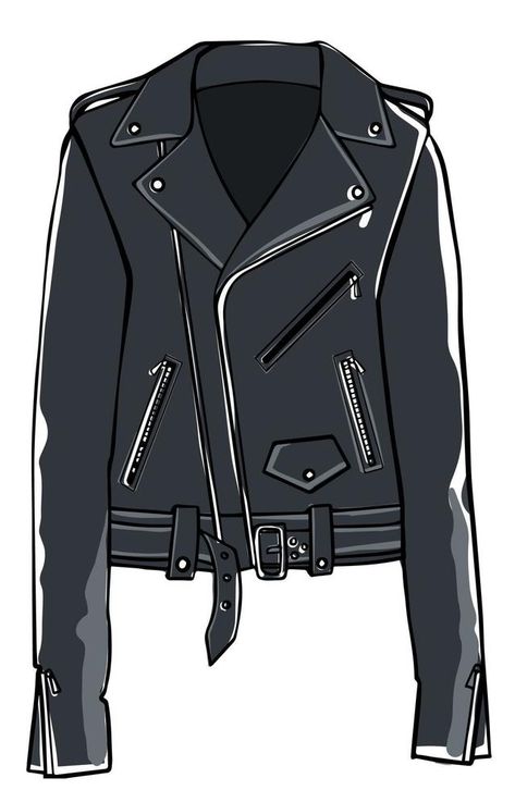 Leather jacket with belts and clasps, fashion Leather Jacket Drawing Reference, Leather Jacket Drawing, Jacket Illustration, Jacket Drawing, Female Reference, Vintage Jacket, Fashion Fashion, Fashion Illustration, Belts