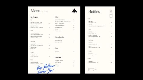 Bar Menu Design, Design Bar, Charm School, Natural Wine, Cafe Menu, Restaurant Branding, Bar Menu, Wine Bar, Menu Design