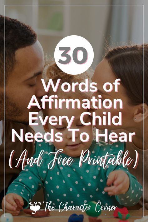 30 Words of Affirmation Every Child Needs To Hear (And Printable) - The Character Corner Positive Affirmations For Kids, Baby Activities, Affirmations For Kids, Words Of Affirmation, Christian Parenting, Infant Activities, To Speak, Positive Affirmations, Free Printables