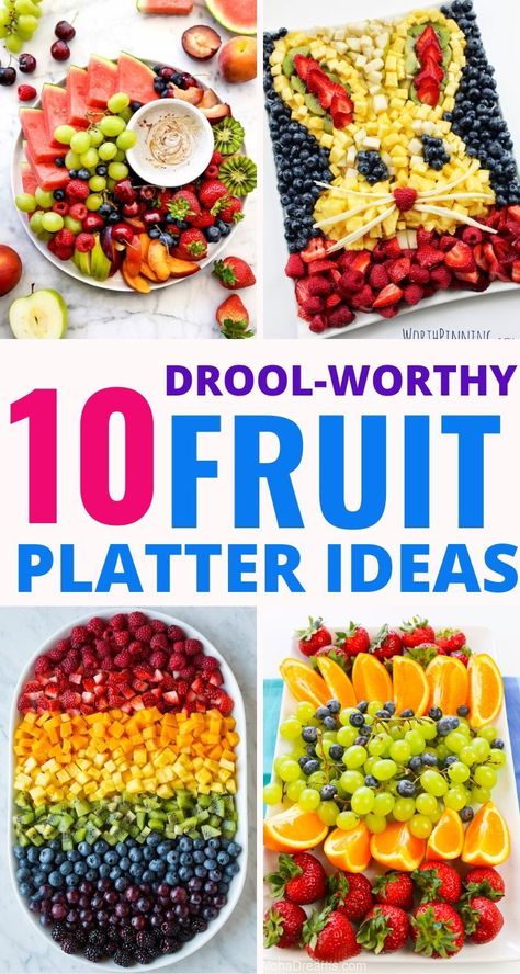 10 Best Fruit Platter Ideas That Are Drool-Worthy - Craftsonfire Easter Fruit Tray, Party Fruit Platter, Fruit Tray Designs, Fruit Platter Ideas, Rainbow Fruit Platters, Fruit Platter Ideas Party, Easter Fruit, Platter Ideas, Fruit Platter Designs