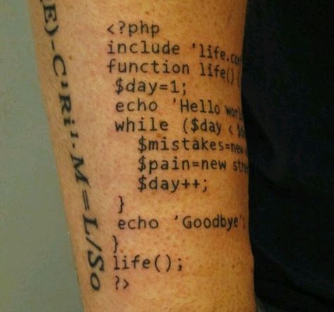 Programmer tattoo Code Tattoos Programming, Programmer Tattoo Ideas, Programming Tattoo, Programming Tattoo Ideas, Programmer Tattoo, Tattoo Codes, Computer Tattoo, Technology Tattoo, Chip Tattoo