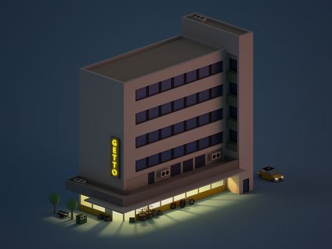 Voxel Cyberpunk, Minecraft City Buildings, Voxel Art, Supermarket Design, Low Poly Games, Minecraft City, Isometric Art, Isometric Design, Isometric Illustration