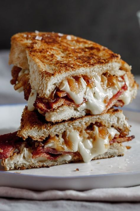 Bacon Brie Grilled Cheese, Brie Grilled Cheese Sandwich, Brie Grilled Cheese, Bacon Brie, Caramelised Onions, Grilled Sandwiches, Grill Sandwich, Grilled Cheese Recipes, Grilled Sandwich