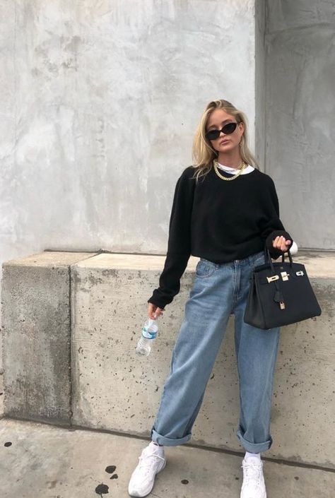 Denim On Denim, Indie Style Outfits, New York Street Style, Populaire Outfits, Outfit Jeans, Mode Ootd, Ținută Casual, Modieuze Outfits, Indie Outfits