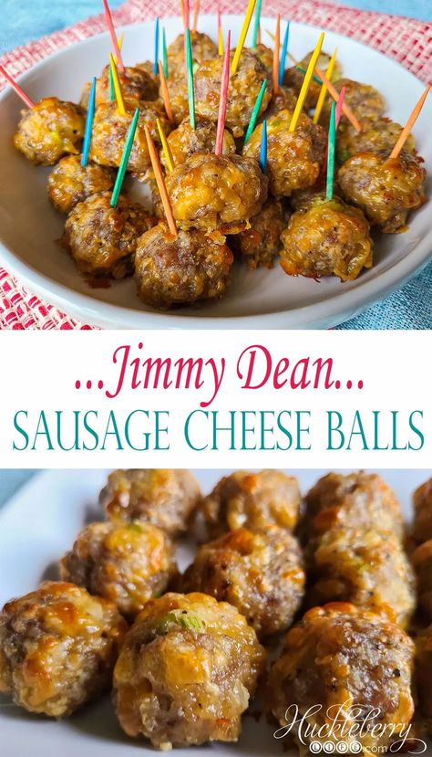 Jimmy Dean Sausage Appetizers, Jimmy Dean Sausage Balls Bisquick, Appetizers Using Sausage, Southern Sausage Balls, Best Sausage Balls Ever, Jimmy Dean Sausage Balls, Jimmy Dean Dip, Best Sausage Balls, Cheesy Sausage Balls