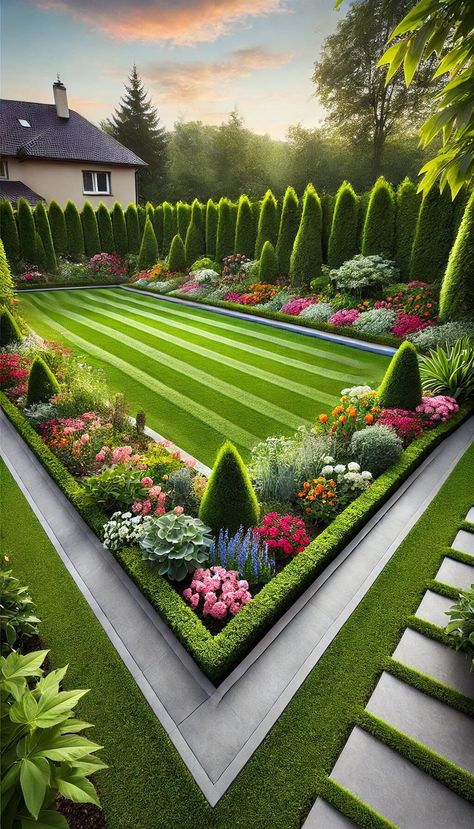 15+ Innovative Concrete Edging Ideas to Transform Your Garden 19 Botanical Garden Design, Concrete Edging, Home Garden Ideas, Creative Garden Decor, Landscaped Garden, Front Garden Landscape, Modern Backyard Landscaping, Front Garden Design, Front Yard Garden Design