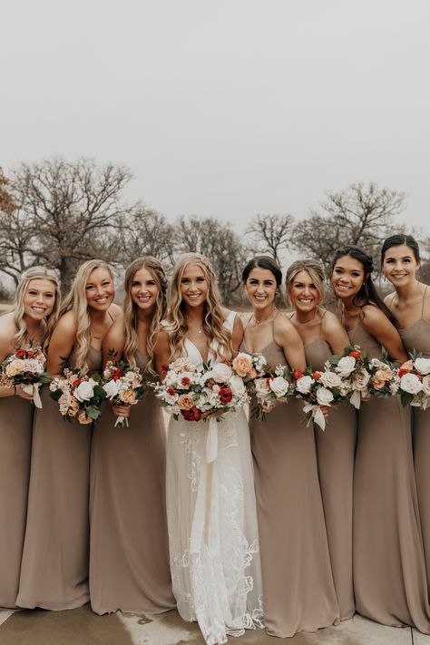 Taupe Bridesmaid, Taupe Wedding, Taupe Bridesmaid Dresses, Winter Bridesmaid Dresses, Bridesmaid Dresses Satin, Bridesmaid Colors, Dresses Satin, Bridesmaid Dress Colors, Neutral Wedding