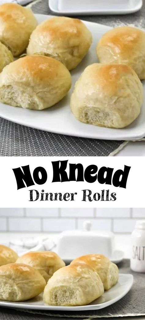 There is nothing better than a soft and buttery dinner roll that just came out of the oven. These homemade No Knead Dinner Rolls are easy to make and perfect to add to almost any meal! This recipe will show you how you can make dinner rolls in under an hour. No Knead Rolls Easy, No Knead Dinner Rolls, Rolls Easy, Cooking Mama, Dinner Roll, Apple Recipe, Low Calorie Dinners, Biscuit Rolls, Homemade Dinner Rolls