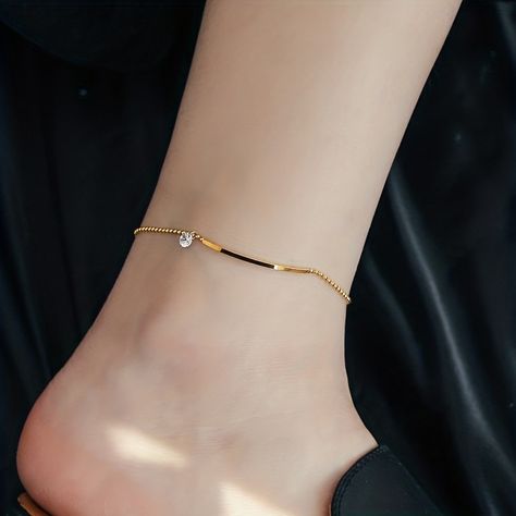 Faster shipping. Better service Rhinestone Anklet, Diamond Anklet, Anklet Designs, Beautiful Anklet, Ankle Chain, Gold Anklet, Anklet Bracelet, Chain Anklet, Bare Foot Sandals