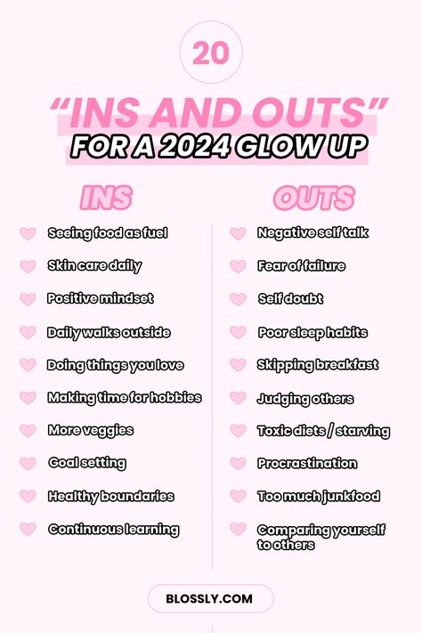 20 Ins and Outs For Your 2024 Glow UpDay 27 | The Blossom Challenge – Blossly Ins Outs 2024, In And Out 2024, In And Outs 2024, Ins And Outs Of 2024, Apps For Glow Up, Ins And Outs 2024, 2024 Ins And Outs List, Ins And Outs For 2024, Glow Up Apps