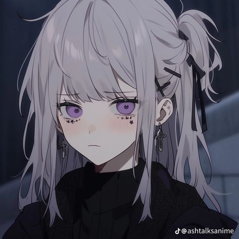 White Hair Purple Eyes, Anime Purple Hair, Dark Purple Hair, Scary Animals, Character Design Girl, Dark Purple Aesthetic, 1080p Anime Wallpaper, Violet Eyes, Purple Girls