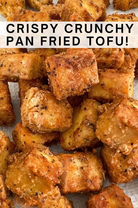 Crispy Chilli Tofu, Crispy Tofu In Oven, Tofu Recipes Pan Fried, How To Make Fried Tofu, Recipes With Extra Firm Tofu, Japanese Fried Tofu, Tofu Appetizers For Party, Simple Tofu Recipes Healthy, Crunchy Tofu Recipes