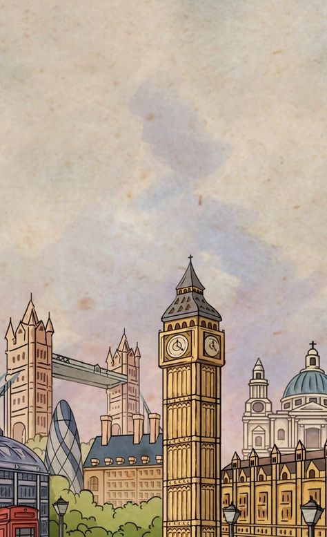 London Illustration Wallpaper, London Digital Art, London Poster Vintage, London Phone Wallpaper, London Background Wallpapers, London Aesthetic Drawing, London Illustration Graphics, England Aesthetic Wallpaper, London Drawing Sketches