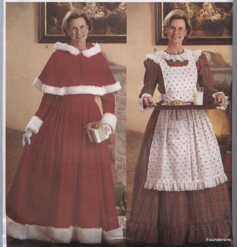 MRS CLAUS  Did I hear Gingerbread Cookies...  Ms. 6 by MarcieEcks, $28.00 Mrs Santa Claus Costume, Mrs Claus Costume, Mrs Claus Outfit, Mrs Claus Dress, Dirndl Skirt, Dress Cape, Women's Sewing Pattern, Santa Claus Costume, Holiday Sewing