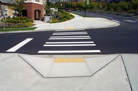 Complete Street with Inclusive Design — Strong Towns Sidewalk Design, Pavement Design, Ramp Design, Curb Ramp, Pedestrian Walkway, Design Guidelines, Inclusive Design, Other Space, Long Trips