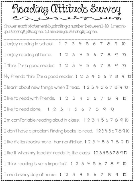 ASSESSMENT: This reading and writing attitude survey provides a motivating way for students to think about their feelings on reading. They are able to self-assess and discuss their feelings through answering the questionnaire. This is a great diagnostic assessment to determine what students needs are when it come to motivation for literacy. Student Interest Inventory, School Attitude, Reading Interest Survey, Reading Survey, Interest Inventory, Interest Survey, Read 180, Student Survey, Tutoring Business