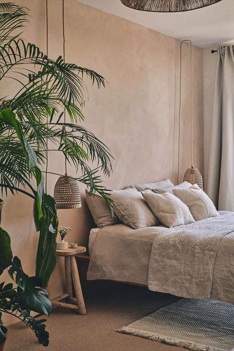 Designer Amelie's Home | Topology Interiors Renter Friendly Decorating, Limewash Walls, Limewash Paint, Paint Colour, Boho House, Bedroom Loft, Card A, Main Bedroom, Apartment Interior