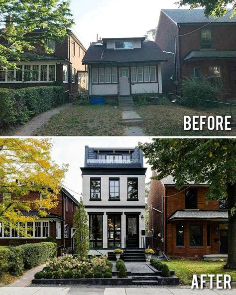 House Makeovers, House Before And After, Home Exterior Makeover, Casa Patio, Casa Exterior, Exterior Makeover, Inspire Me Home Decor, Exterior Remodel, After Pictures