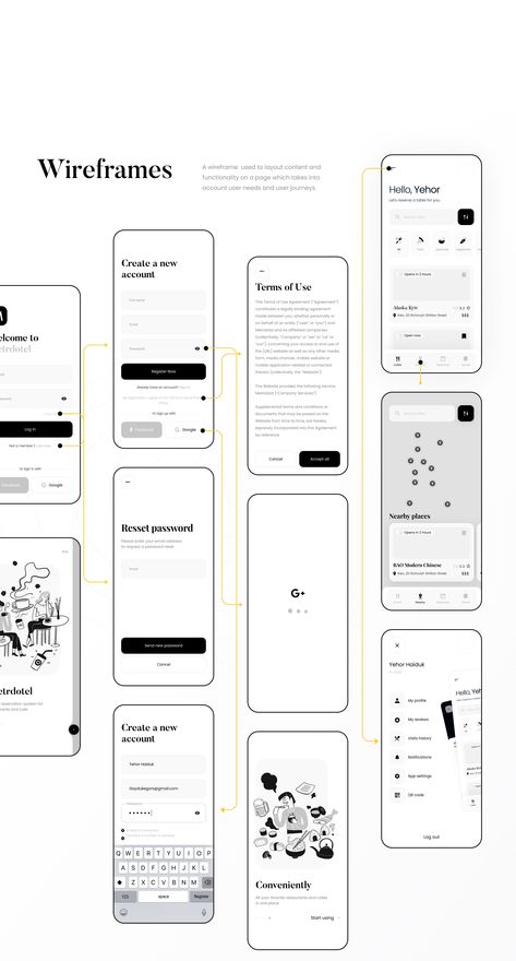 Restaurant reservation app on Behance Sitemap Design, การออกแบบ Ui Ux, Application Ui Design, Desain Ux, Ux Design Portfolio, Interaktives Design, Ux Design Principles, Ui Design Principles, Ui Ux 디자인