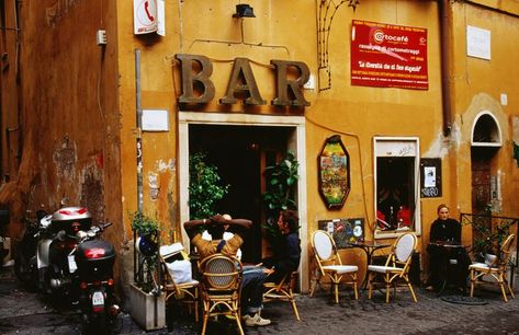 Cafe Bar Interior, Tuscan Architecture, Italian Bar, Italian Espresso, Old Bar, Italian Vacation, Espresso Bar, Tapas Bar, Bar Coffee