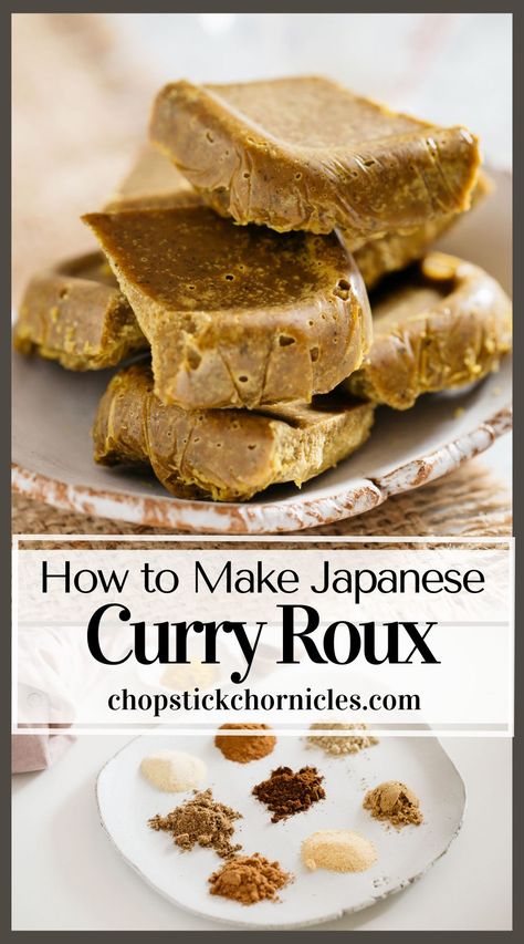 #Japanese curry roux Homemade Japanese curry roux recipe from scratch. Just like "Golden Curry" roux used to make Japanese curry rice. Step by step photos + instructional video. #Japanese #recipe #homemadejapanese #homemade #howtomakejapanese #diyjapanese #curryrouxrecipe #curryroux #curryrouxjapanese Japanese Curry Roux Homemade, Don Recipe Japanese, Japanese Curry Block Recipe, Japanese Curry Sauce Recipe, Japanese Style Curry, Japanese Curry Roux Recipe, Japanese Curry Rice Recipe, Japanese Curry Recipe From Scratch, Japanese Curry From Scratch