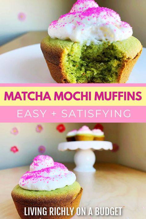 Make these incredibly satisfying matcha mochi muffins. It's a super easy recipe! Matcha Muffins Recipes, Mochi Muffin Recipe, Mochi Muffins, Matcha Muffins, Matcha Cupcakes, Matcha Mochi, Muffins Recipes, Yummy Desserts Easy, Best Gluten Free Recipes