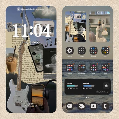 Samsung S22 Homescreen Ideas, Phone Home Screen Ideas Samsung, Samsung A54 Case Aesthetic, Samsung Design Ideas, Samsung App Layout, Samsung Customization Ideas, Samsung Apps Organization, Samsung A54 Case, Samsung A54 Wallpaper