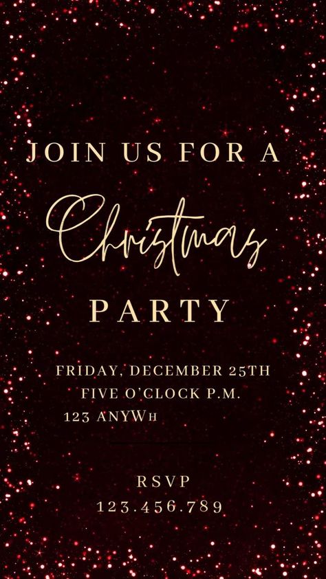 Invitation For Christmas Party, Cards Party Invite Diwali, Virtual Invitations Birthday, New Year Party Video, Diwali Cards Party Invite, Christmas Birthday Party Invitations, Digital Party Invitations, Christmas Party Invites Template Free, Red Invitation Template