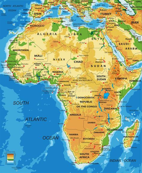 Africa-physical map. Highly detailed physical map of Africa, in vector format, w , #AD, #Highly, #detailed, #vector, #Africa, #physical #ad Minecraft Poster, World Geography Map, Map Of Africa, Harry Potter Poster, Visit Africa, Pokemon Poster, Physical Map, African Map, Geography Map