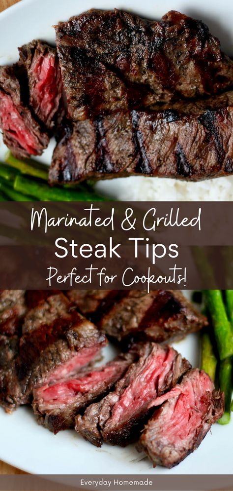 Elevate your summer cookout with the best Marinated and Grilled Steak Tips recipe! Using a flavorful red wine vinegar marinade, these sirloin steak tips are marinated and grilled to perfection for juicy, tender results. Fire up the gas grill and treat yourself to an easy and delicious dinner this summer. Steak Tips Marinade, Steak Marinade Red Wine, Sirloin Marinade, Grilled Steak Tips, Sirloin Steak Marinade, Steak Tip Marinade, Grilling Steak Tips, Steak Marinade For Grilling, Best Grilled Steak