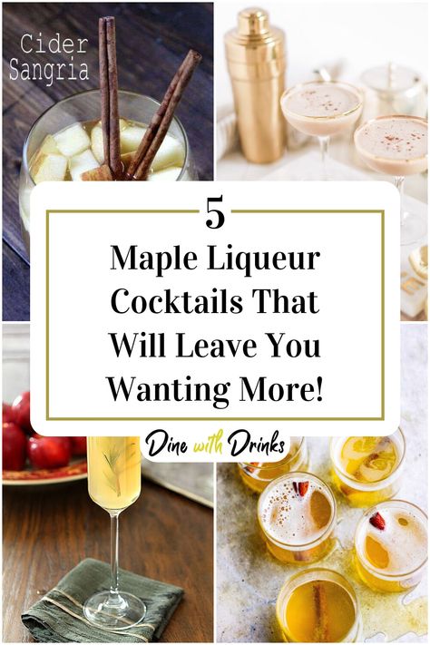 Collage of 4 maple liqueur cocktails. Maple Cream Cocktail, Maple Vodka Cocktail, Maple Vodka Drinks, Maple Cream Liquor Cocktails, Maple Liquor Cocktails, Maple Cocktails Drink Recipes, Crown Drink, Maple Cocktail, Liqueur Cocktails