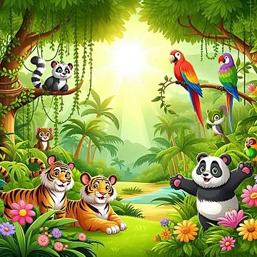 wild,animals,jungle,cartoon,wildlife,animal,forest,tree,elephant,tropical,cute,jungle animals,zoo,giraffe,character,jungle animal,fauna,funny,happy,landscape,natural,mammal,monkey,adorable,deer,set,cartoon animals,free jungle animal,wilderness,flora,habitat,forest animals,wildlife illustration,wildlife art,jungle scene,forest scene,wild animals,exotic animals,biodiversity,ecosystem,wildlife conservation,jungle landscape,forest landscape,animal kingdom,wildlife graphics,wildlife design,jungle bac Cartoon Forest Background Illustrations, Cartoon Jungle Background, Tropical Jungle Illustration, Giraffe Character, Jungle Cartoon, Happy Landscape, Cute Jungle Animals, Jungle Landscape, Zoo Giraffe