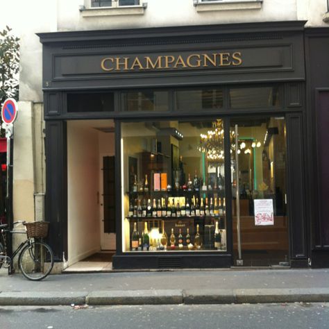 Paris wine shop ;) Paris Wine, Wine Restaurant, Shop Exterior, Liquor Shop, Apartments Exterior, Wooden Ceiling, St Georges, Wine Shop, Spa Design