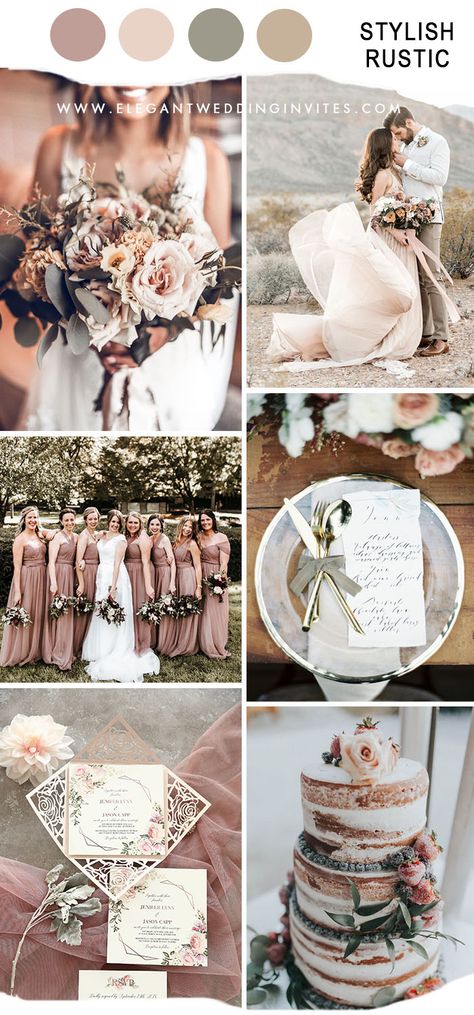 Country Wedding Colors, Blush Pink Theme Wedding, Knot Ideas, Unique Fall Wedding, Rustic Wedding Colors, Wedding Color Combinations, Best Wedding Colors, Wedding Color Pallet, Beach Wedding Colors