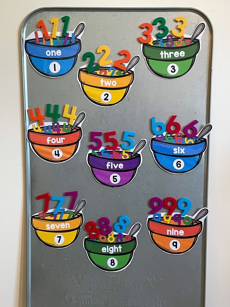 Magnet Board Games for the Magnet Center - Lovely Commotion Preschool Resources Fun Math Activity For Kindergarten, Magnetic Board Activities, Preschool Tabletop Activities, Pre K Math Center Ideas, Magnetic Board Ideas For Preschool, Magnetic Board Activities Preschool, Classroom Magnet Board, Hands On Learning Preschool, Magnetic Number Activities