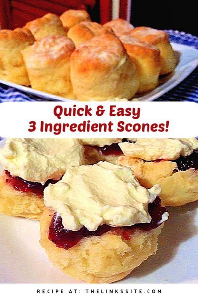 3 Ingredient Scones, Easy Scone, Thickened Cream, Best Scone Recipe, Fruit Scones, Scones Recipe Easy, Self Raising Flour, Scones Easy, Quick Easy Desserts