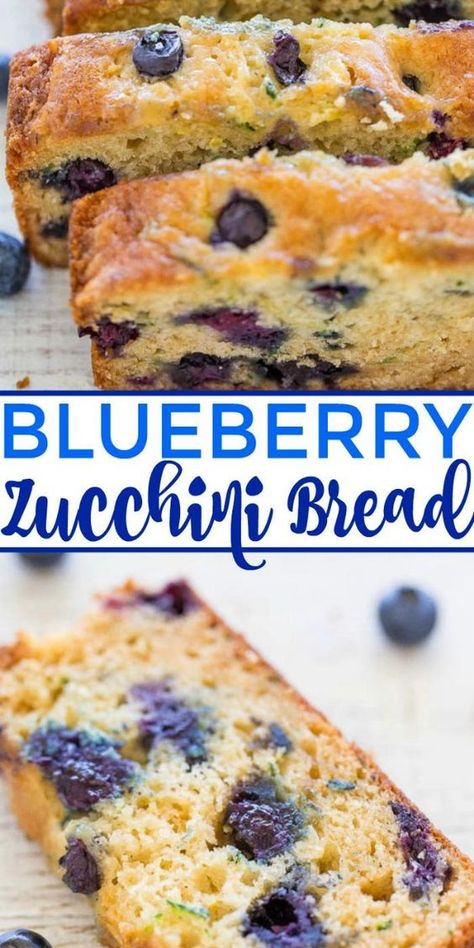 Blueberry Zucchini Bread, Blueberry Zucchini, Zucchini Recipes Dessert, Blueberry Bread, Zucchini Bread Recipes, Zucchini Muffins, Blueberry Recipes, Bread Recipes Sweet, Easy Bread Recipes