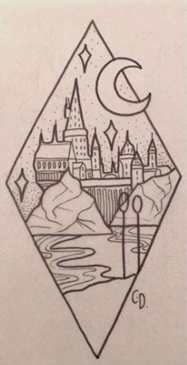 Harry Potter Sketch, Citate Harry Potter, Art Harry Potter, Harry Potter Tattoos, Harry Potter Drawings, Easy Doodles Drawings, Doodle Designs, Harry Potter Art, Creative Drawing