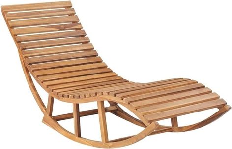 Amazon.com: Rocking Sun Lounger | Garden Rocker Chaise Lounge for Sunbathing | Outdoor Rockable Patio Sunlounger | Wooden Lounge Chair for Backyard Yard Pool Beach | Solid Teak Wood 23.6" x 70.9" x 28.7" : Patio, Lawn & Garden Kursi Outdoor, Wooden Lounge Chair, Loungers Chair, Sun Lounge, Patio Lounge Chairs, Chaise Lounges, Patio Lounge, Outdoor Rocking Chairs, Outdoor Chaise