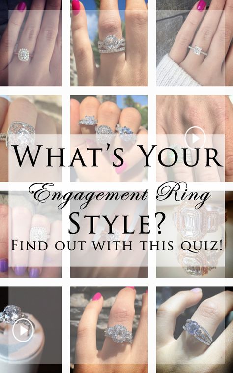 Find your dream engagement ring with our style quiz! What Engagement Ring Is Right For Me Quiz, What Engagement Ring Is Right For Me, Types Of Engagement Rings Style Chart, Engagement Rings Styles Guide, Engagement Ring Styles Chart, Engagement Rings For Fat Fingers, Engagement Rings Types, Different Types Of Engagement Rings, Types Of Engagement Rings Style