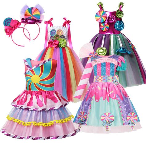 Candy Outfits, Lollipop Costume, Purim Festival, Carnival Candy, Candy Dress, Tutu Dresses, Doll Makeup, Girl Inspiration, Dress For Girls