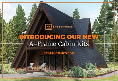 introducing-our-new-line-of-a-frame-cabin-kits A Frame Cabin Kit, A Frame House Kits, Dc Structures, Barn House Kits, Small Cabins, Studio Cabin, House Kits, Exposed Rafters, Mechanical Room